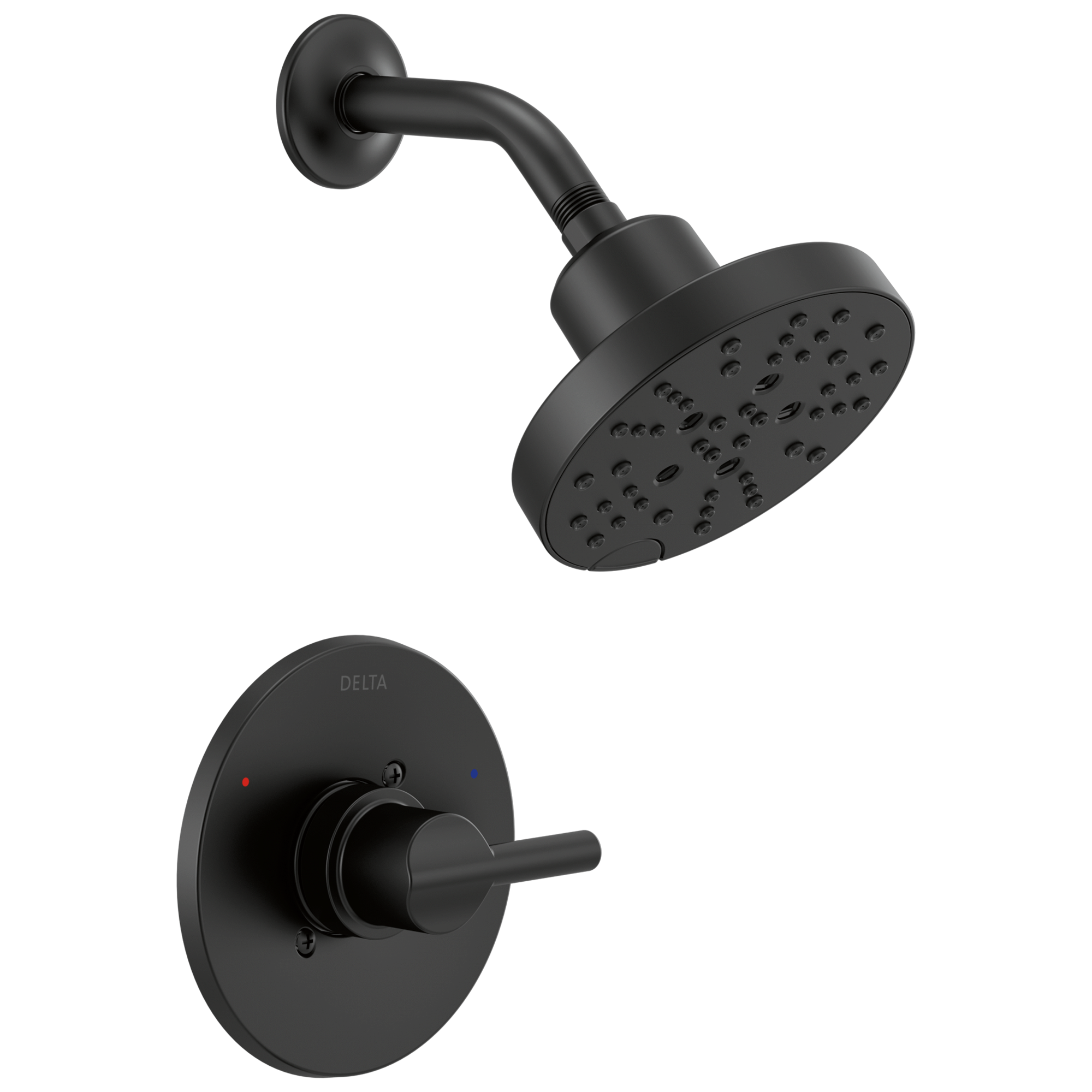 Valve Included Single-Handle 1-Spray Shower Faucet with Valve in Matte Black 