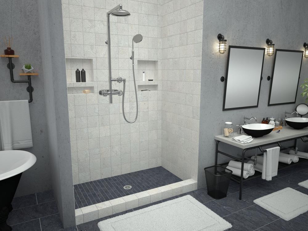 Redi Base 34-in W x 48-in L with Center Drain Shower Base (Made 