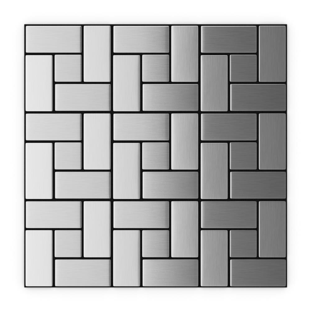sample size 9 tiles 1 x 1 Stainless Steel Brushed Metal Tile