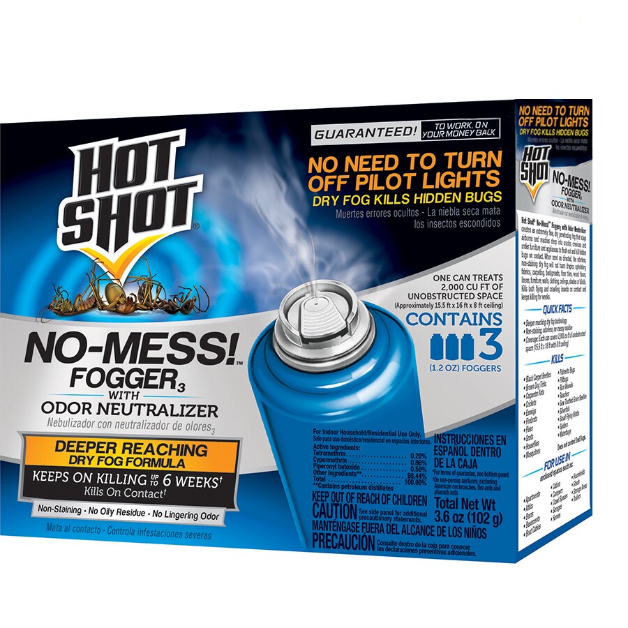 Hot Shot No-Mess With Odor Neutralizer 1.2-Oz Insect Killer Fogger (3-Pack)  In The Pesticides Department At Lowes.com