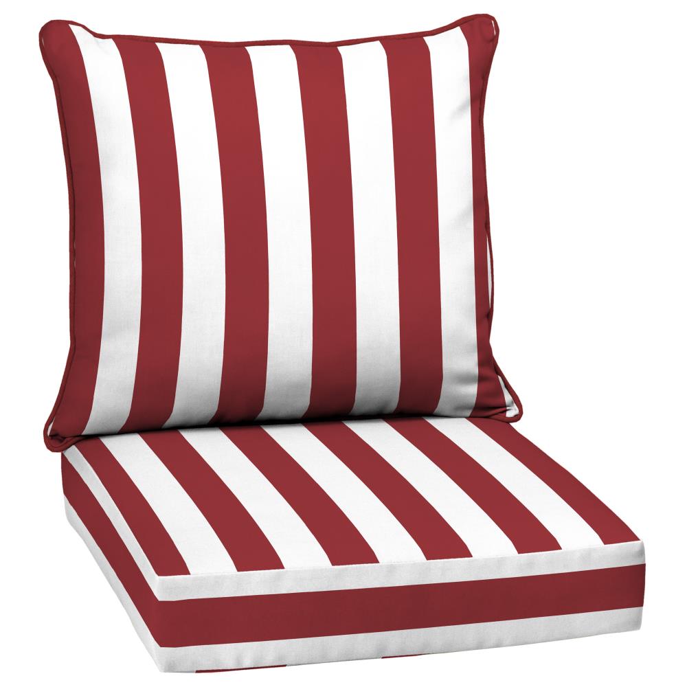 Arden Selections 2 Piece Ruby Cabana Stripe Deep Seat Patio Chair Cushion In The Patio Furniture Cushions Department At Lowes Com