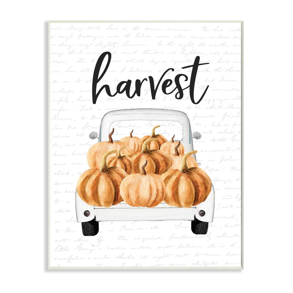 Stupell Industries Autumn Farm Pumpkin Harvest with Thankful Phrase Wall Art 36 x 48 Off White 