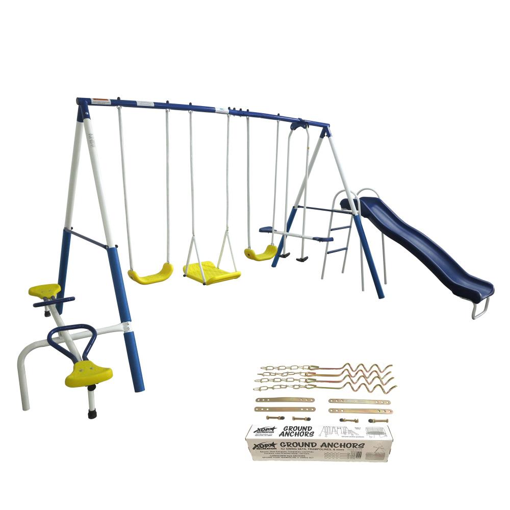 XDP Recreation Swing Set Trampoline & Patio Furniture Metal Ground Anchor Kit 
