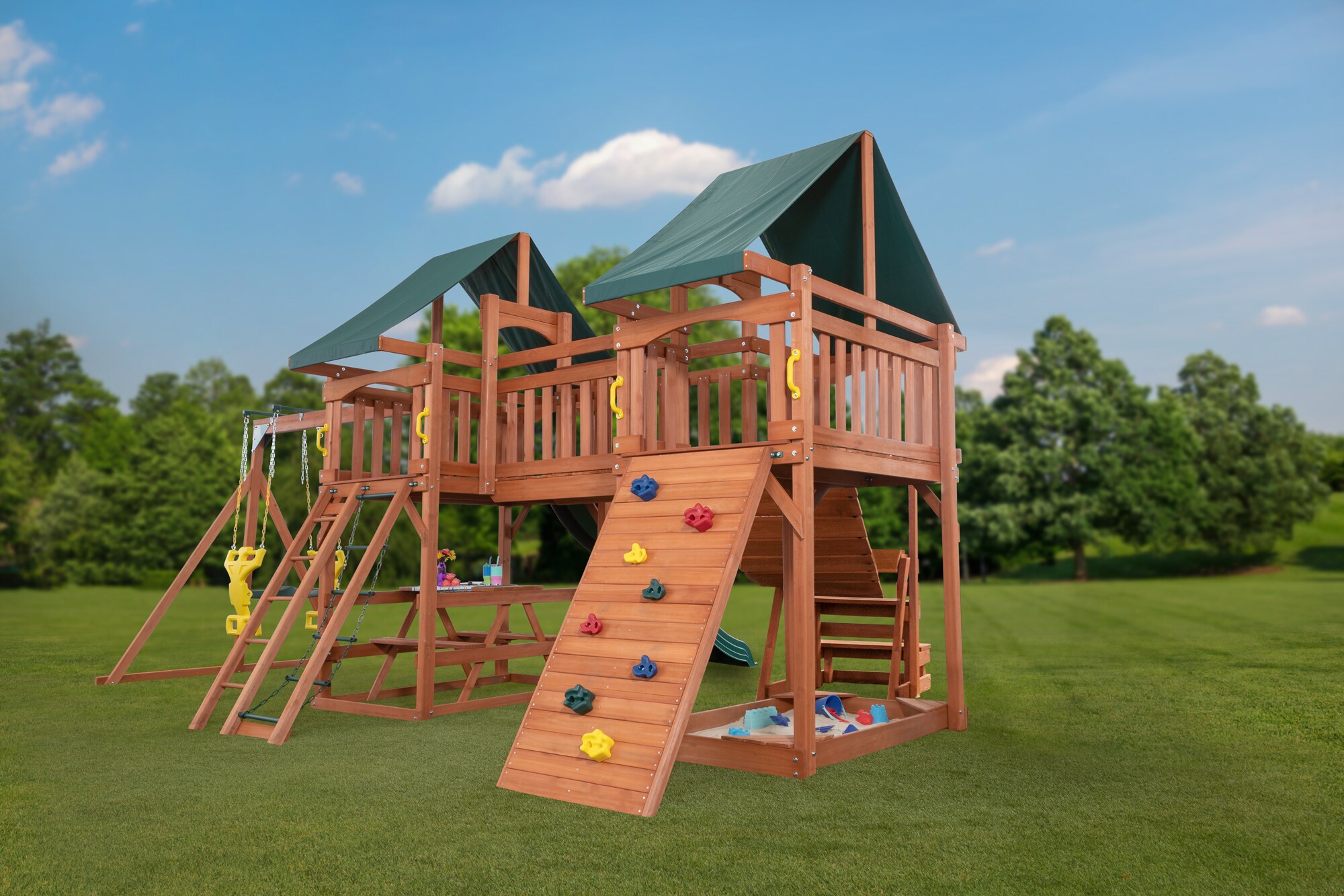 creative cedar designs jungle fun playset residential wood playset