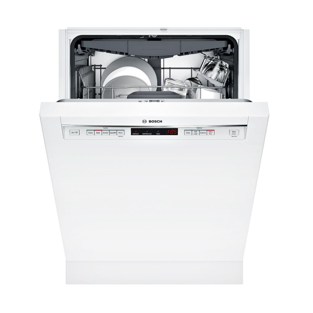 Bosch 300 44-Decibel Front Control 24-in Built-In Dishwasher (White