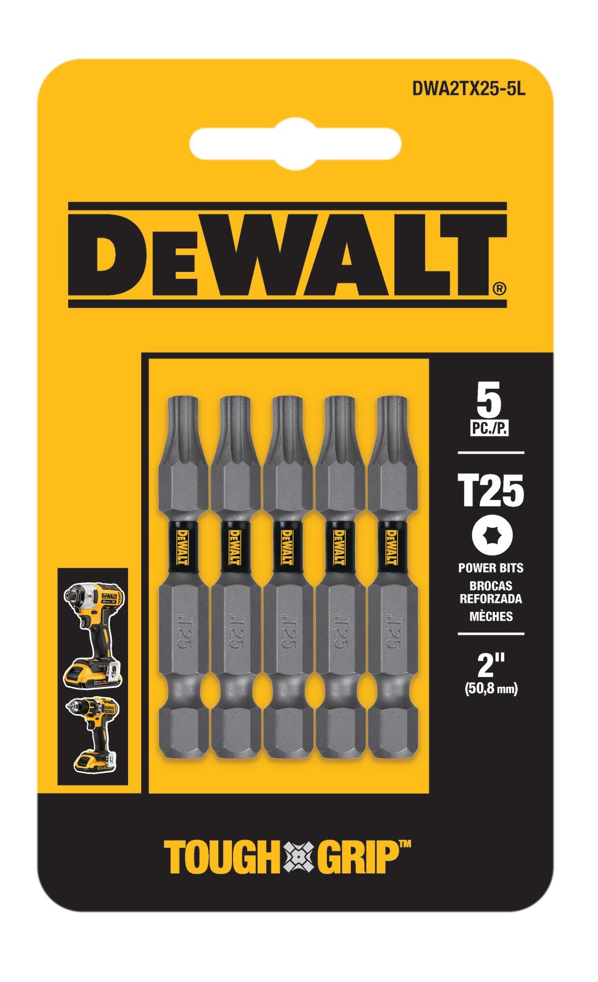 5 Piece Dewalt DT7256-QZ Torsion Bit T25 25mm 
