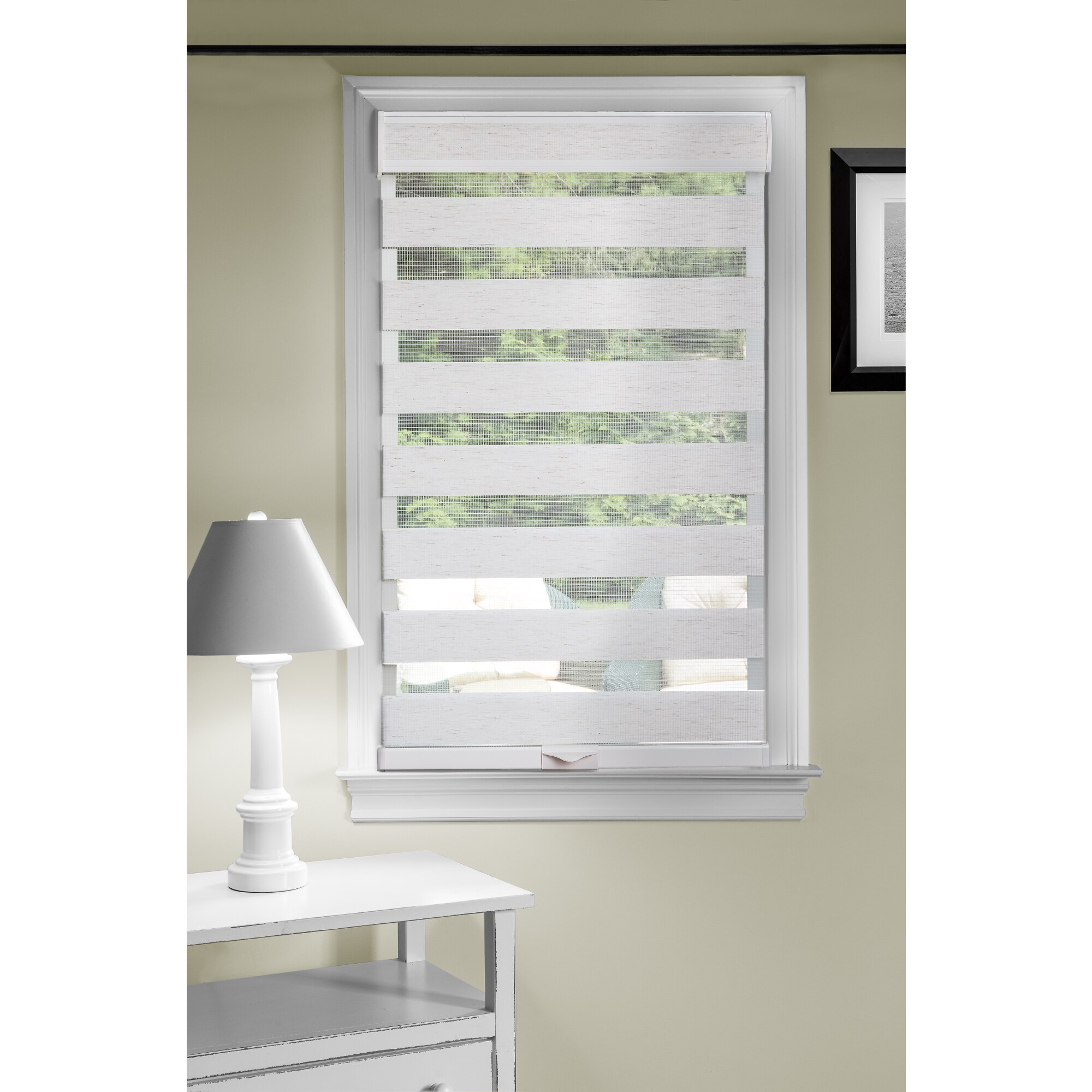 Sheer or Privacy 64"W X 72"H White Cordless Zebra Roller Blinds Sheer Shades 
