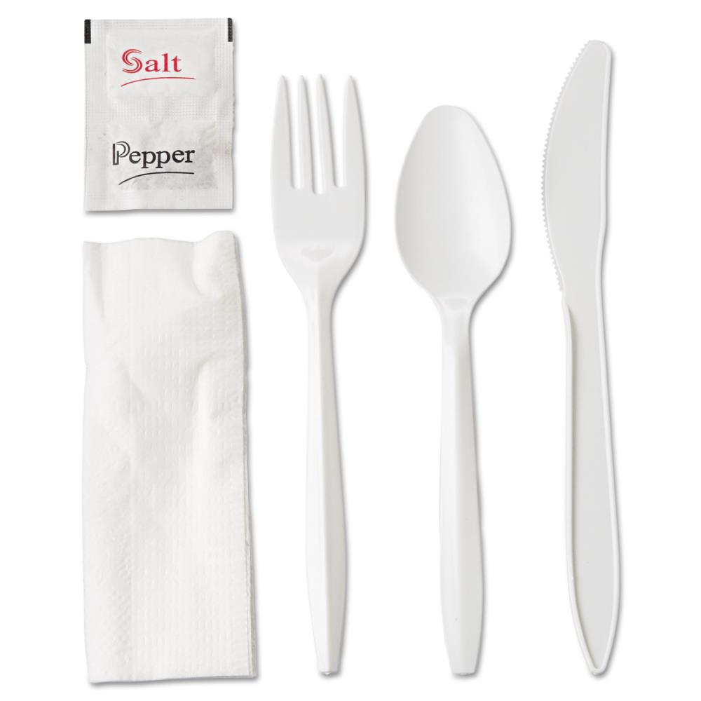 Details about    Salt and Pepper Packets Disposable White Plastic Cutlery Set Napkin 500-Pack 