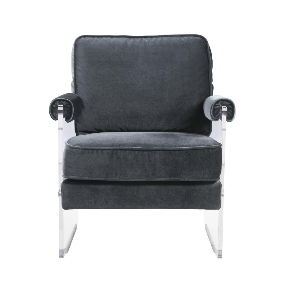 logan grey velvet chair