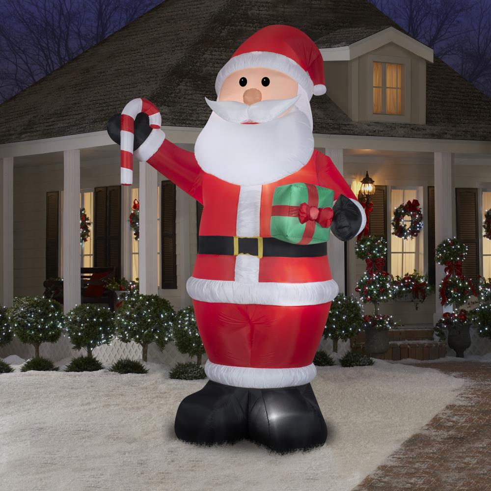 12 ft Pre-Lit LED Giant-Sized Inflatable Santa and Sleigh Scene 