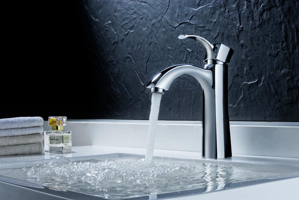ANZZI Rhythm Polished Chrome 1-handle Single Hole WaterSense Mid-arc Bathroom Sink Faucet
