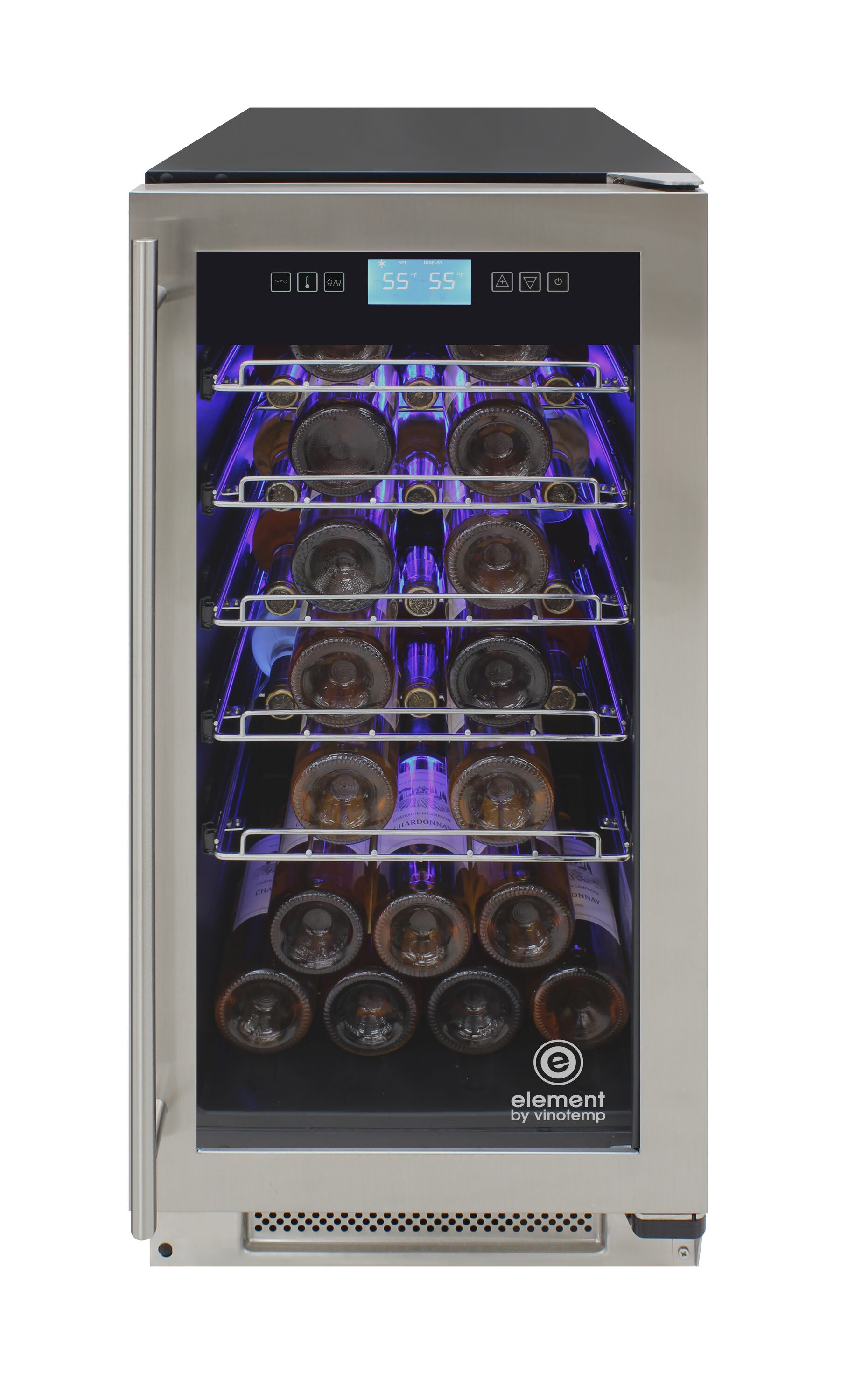 Vinotemp 36-Bottle Touch Screen Mirrored Wine and Beverage Cooler 