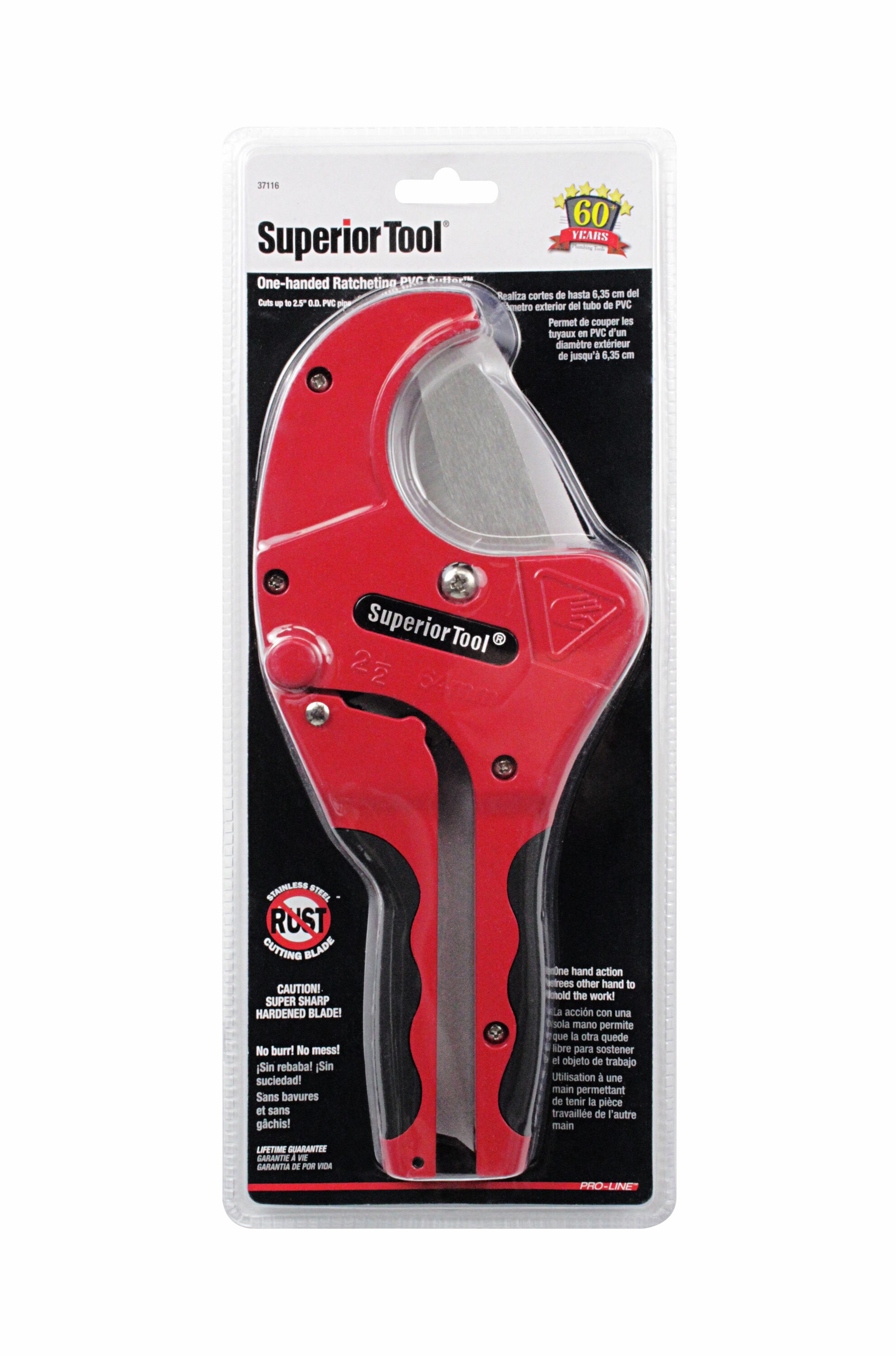 Superior Tool 37115 PVC Pipe Cutter Heavy Duty up to 2 1/2" Inch for sale online 
