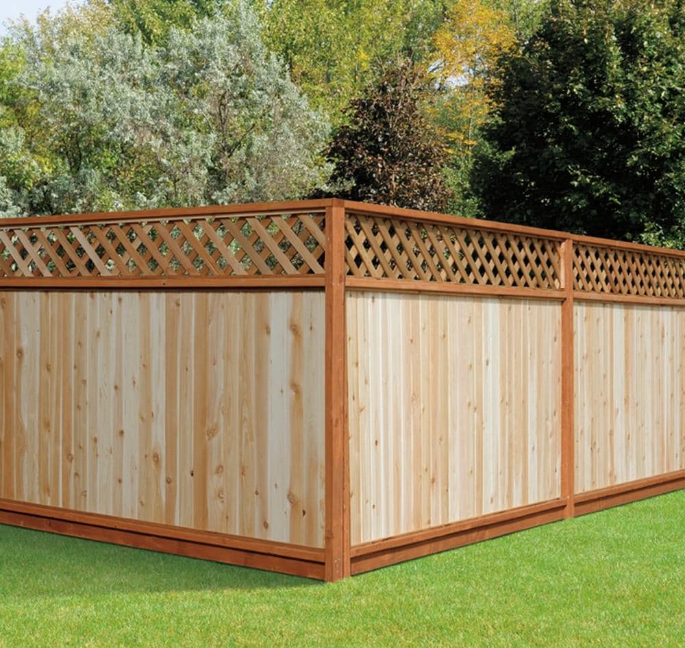 redwood lattice top fence panels true value