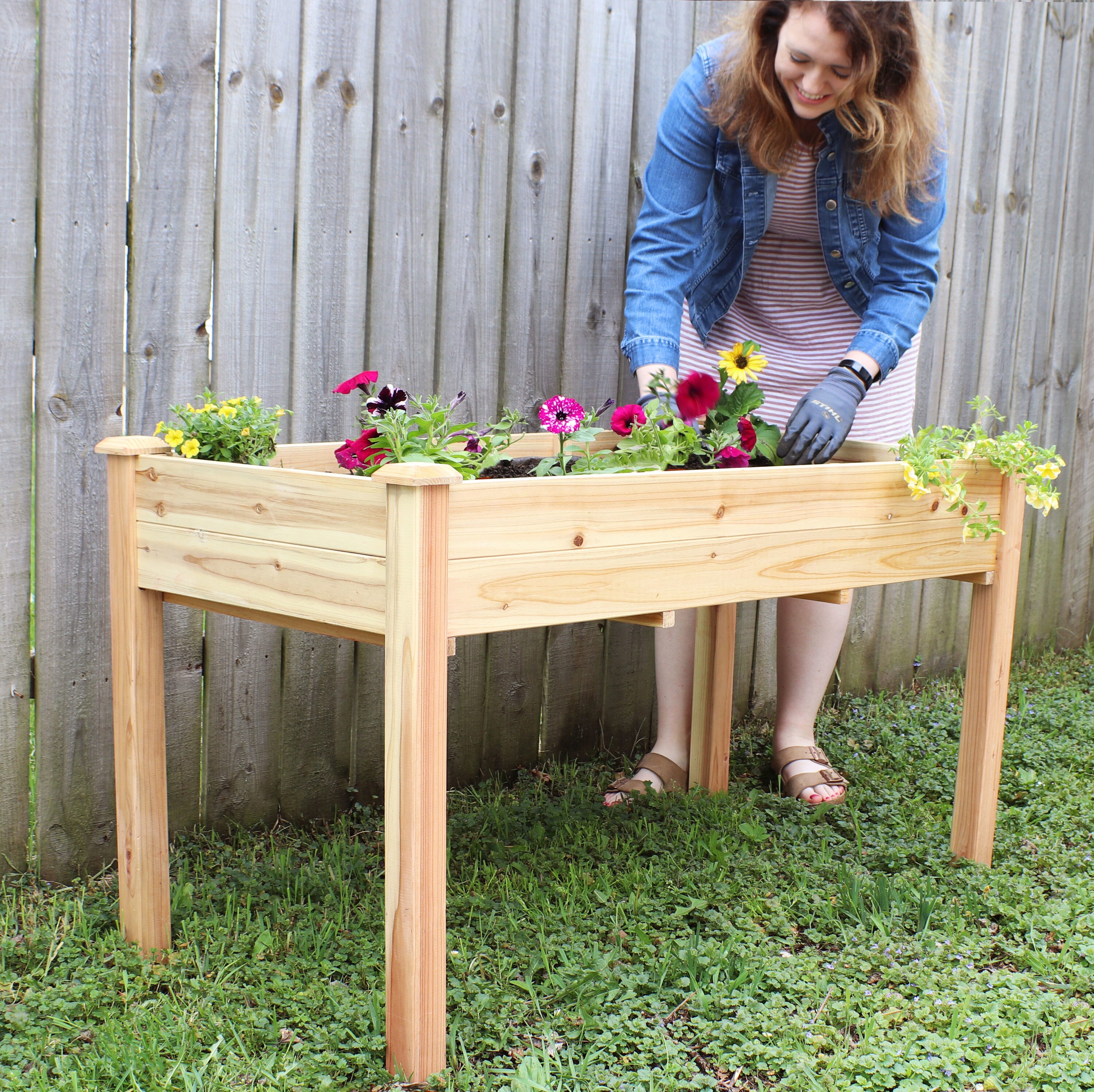 Freestanding Wooden House Number Planter-Made to Order 