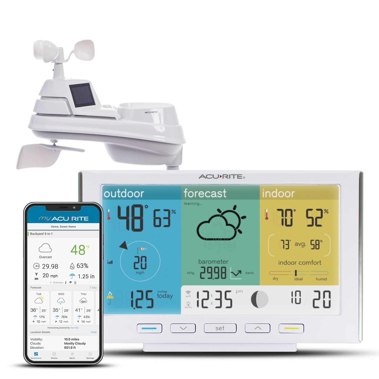 AcuRite Wi-Fi Home Weather Station with wireless sensor lightning detection HD Display 
