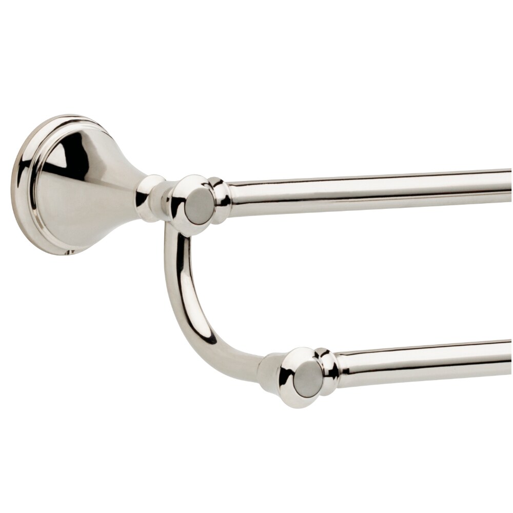 Delta Cassidy 24-in Double Polished Nickel Wall Mount Double Towel Bar