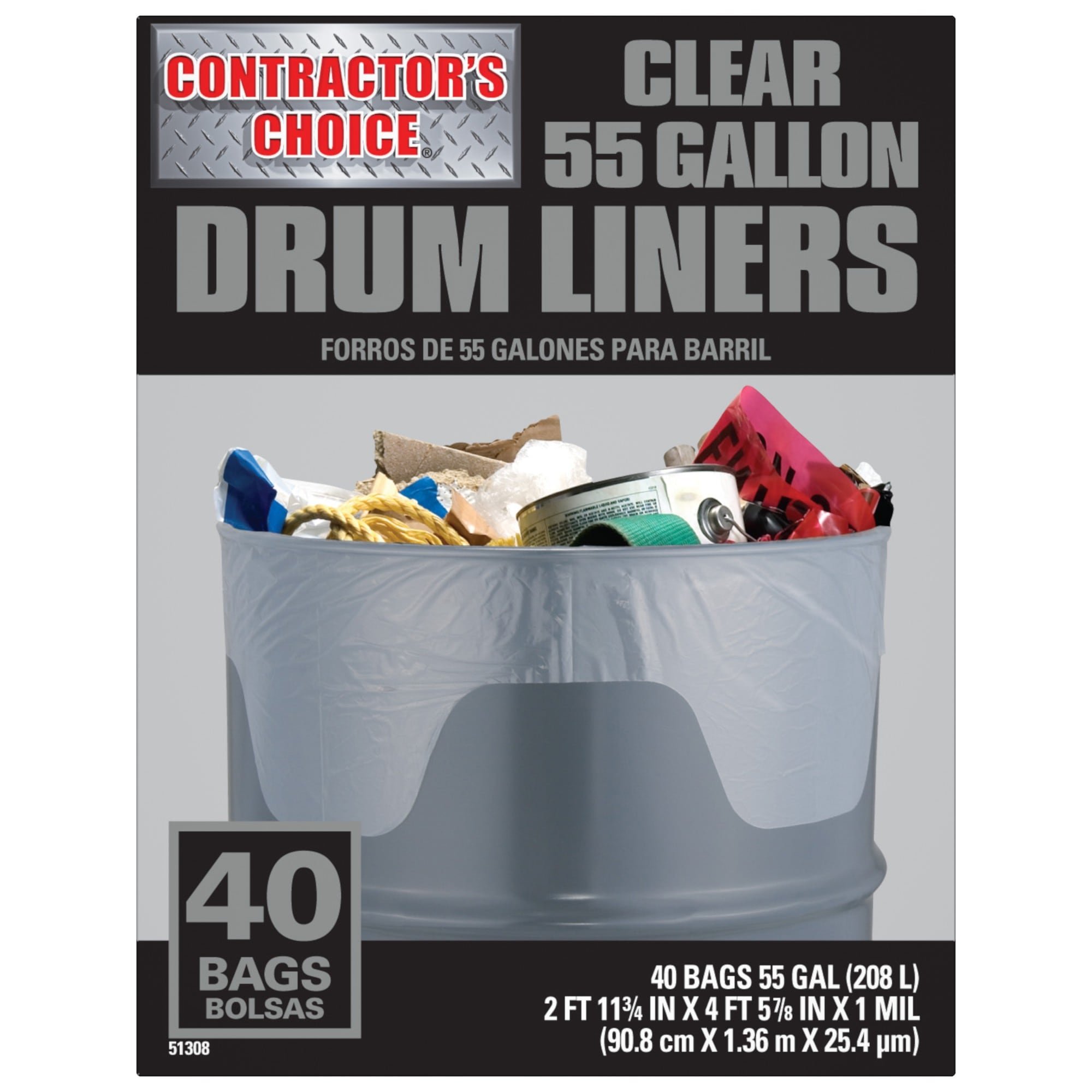 50/Case 55 Gallon Trash Bags 38"x58'' 1-3 days Recycling Clear Garbage bags 
