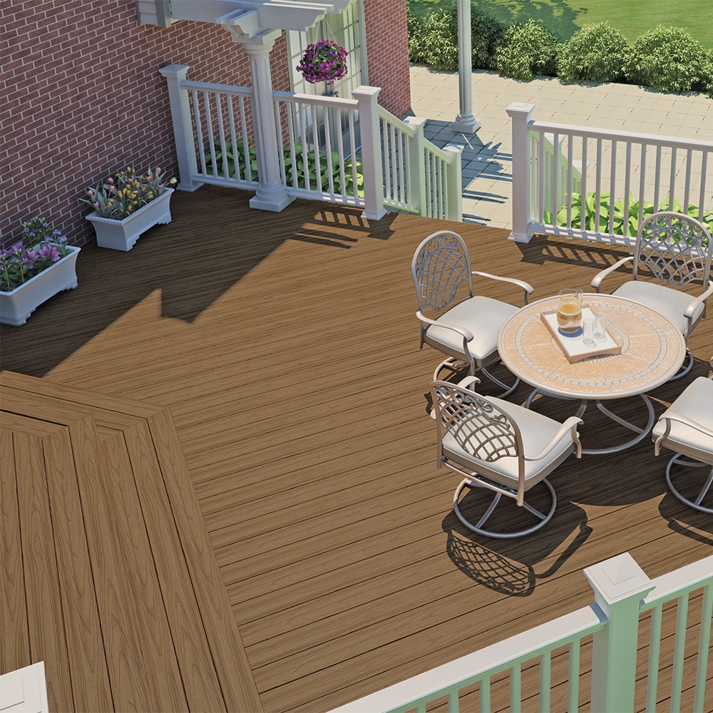 Style Selections 12-ft Autumn Brown Composite Deck Board in the