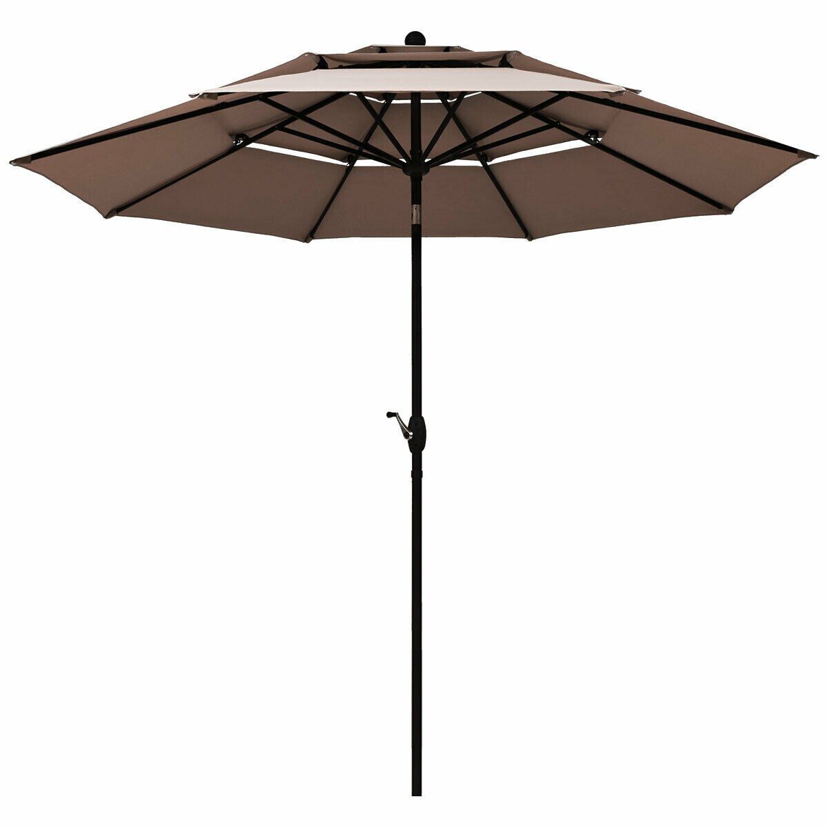 GOPLUS 10FT Patio Umbrella 6 Ribs Market Steel Tilt W/ Crank Outdoor Garden 