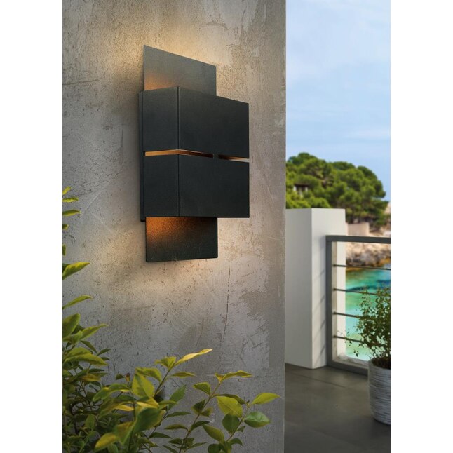 Details about   EGLO Volpino OUTDOOR 2-Light Brushed Nickel Integrated LED Wall Light-91769A