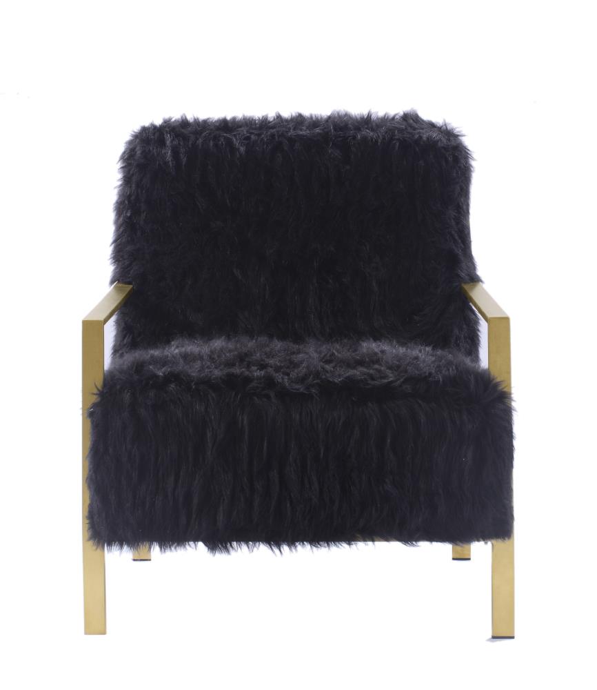 black fur accent chair