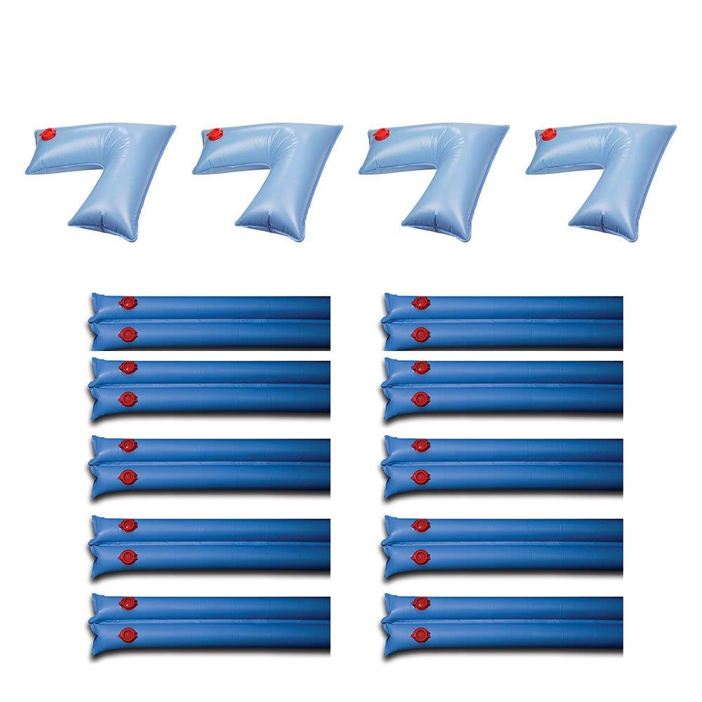 Details about   Swimline Pool Cover 1X8 Ft Solid Double Water Tubes In Ground Plastic Blue 12 Pk 