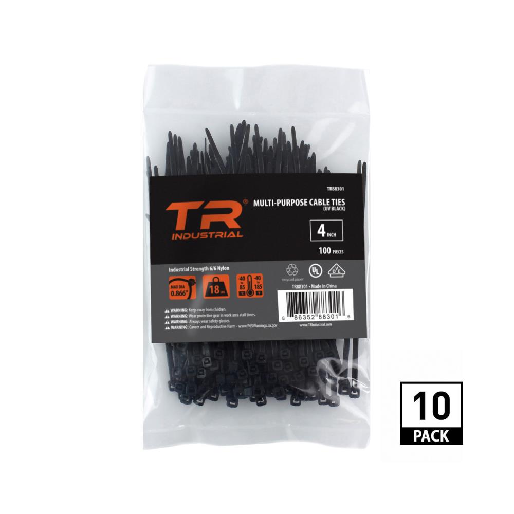 4in.L 18-Lb Tensile Strength 1000-Pk Natural Color Ironton Multi-Pack of Cable Zip Ties 