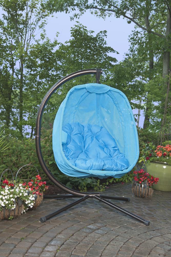 Flowerhouse Hanging egg chair Light Blue Woven Hammock Chair with Stand in the Hammocks 