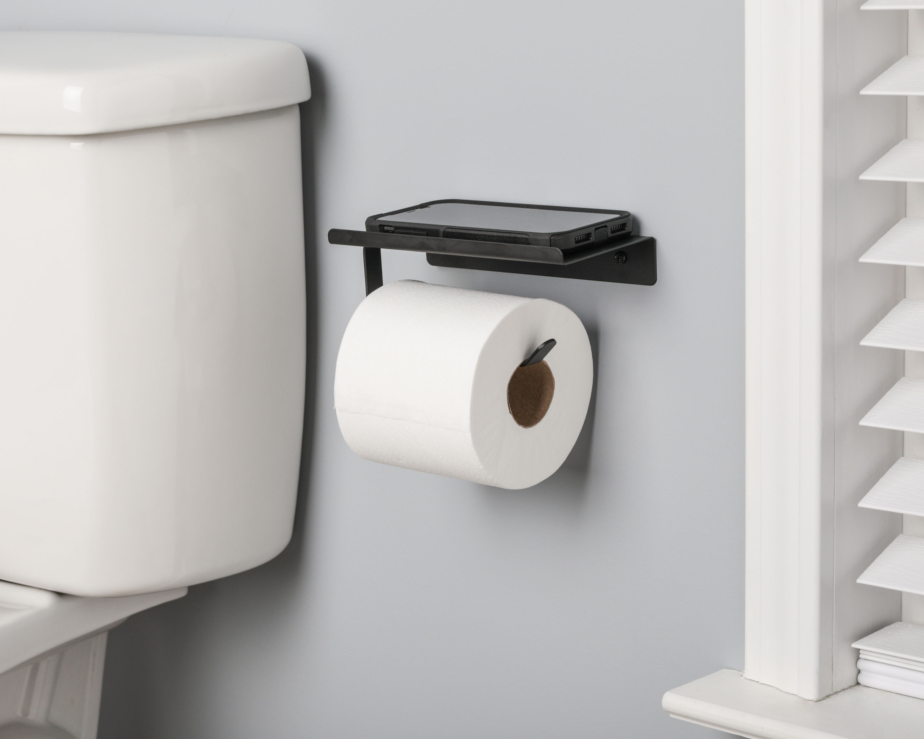 YANGQIHOME Matte Black Wall Mount Toilet Paper Holder 6 Inch 304 Stainless Steel Tissue Paper Dispenser for Bathroom & Kitchen Silver