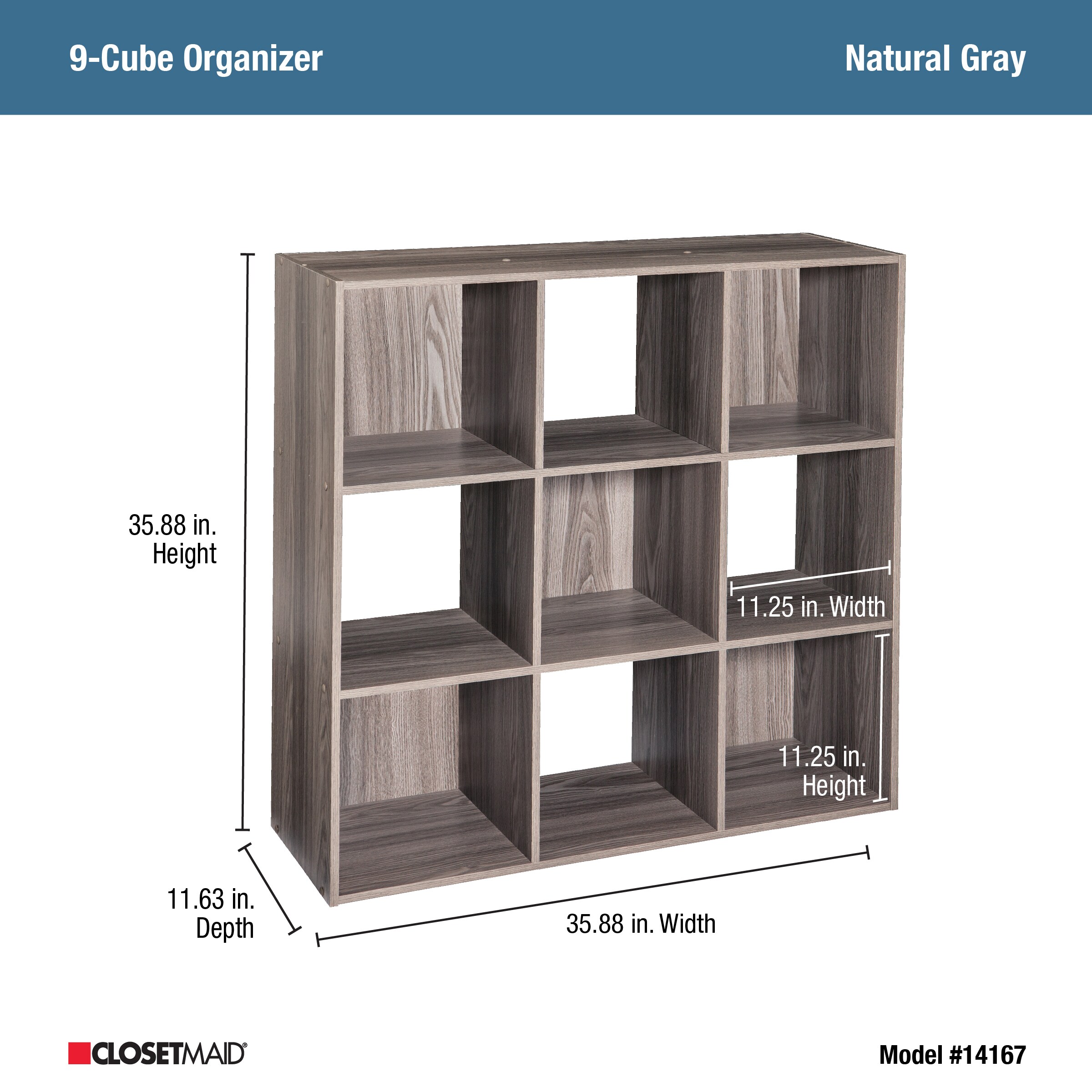 83x76x29 Grey Closet North Kubox 2x2 Shelf