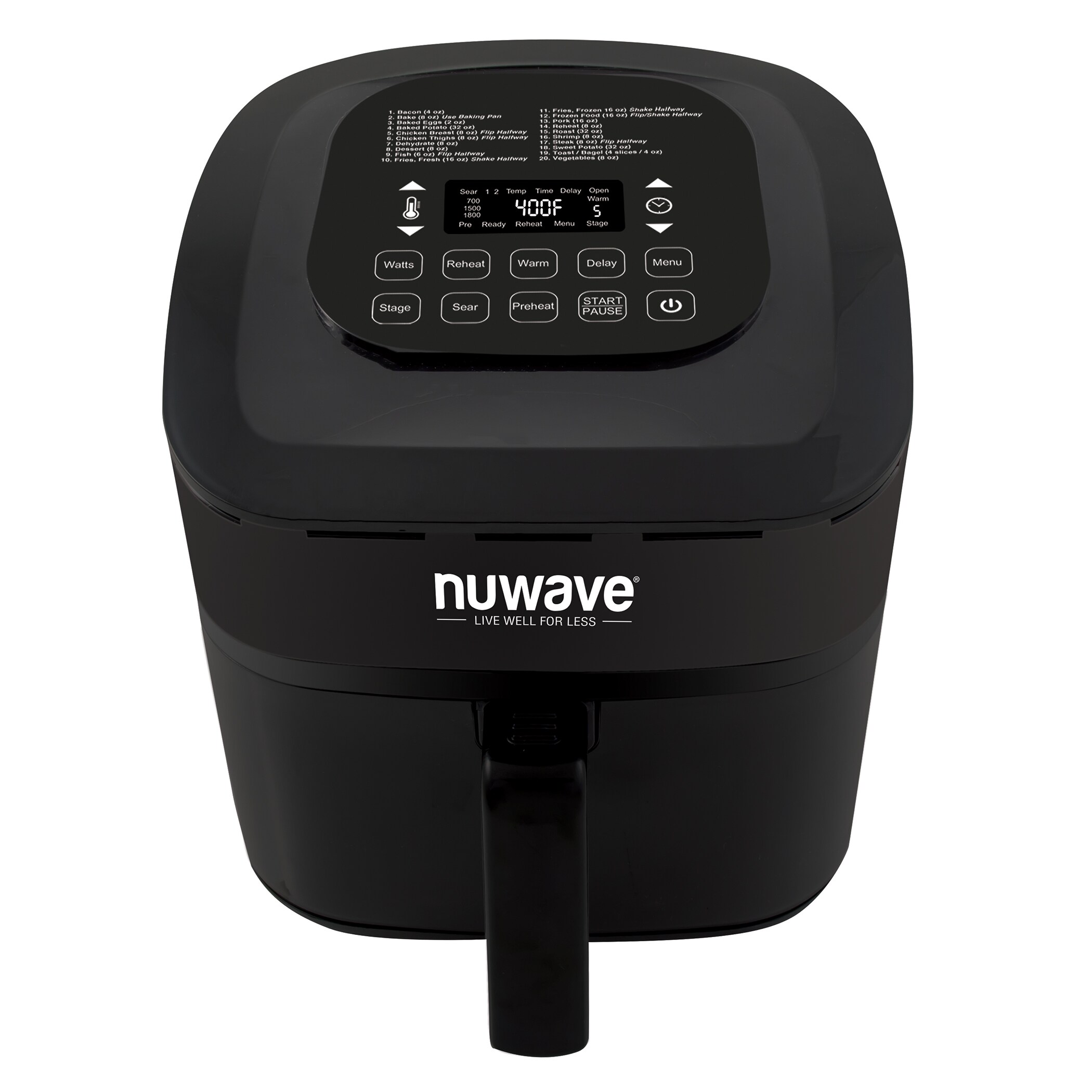 NuWave Brio Digital Air Fryer  6 Quart  Black 