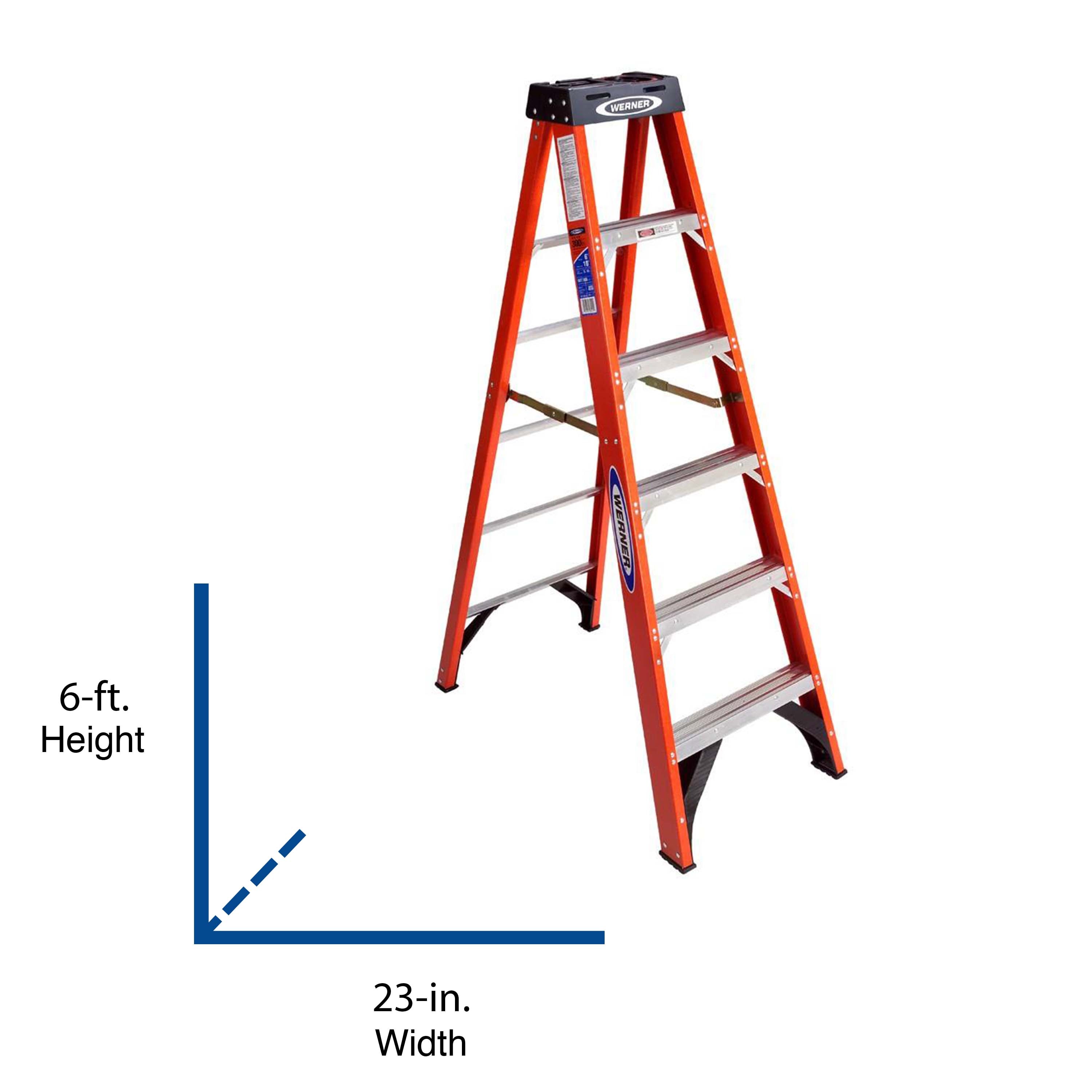Werner Fiberglass Step Ladder 300 Lbs Load Capacity Type Ia Duty Rating NXT1A06 for sale online 