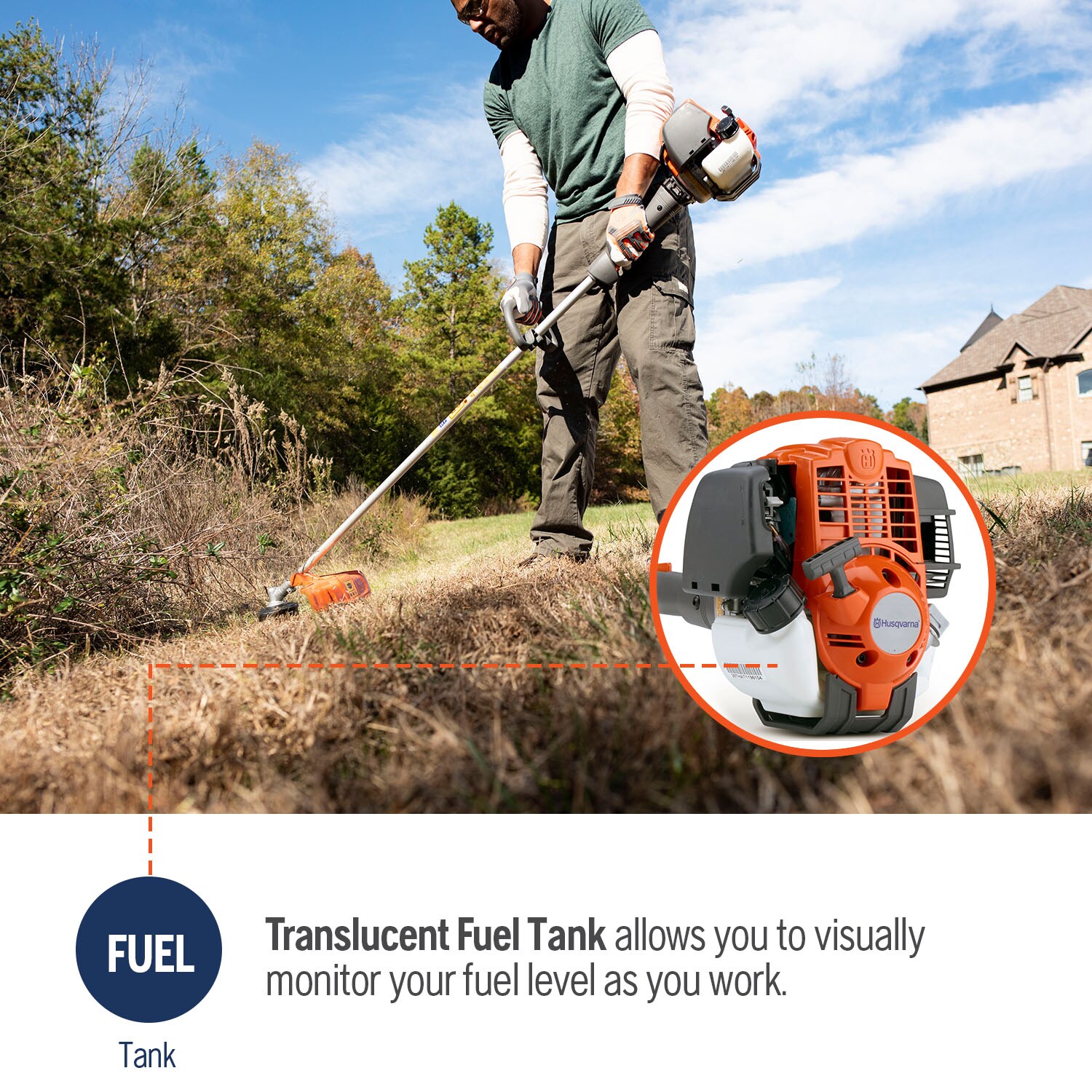 Husqvarna 324L 25cc 4cycle 18in Straight Shaft Gas String Trimmer in the Gas String Trimmers