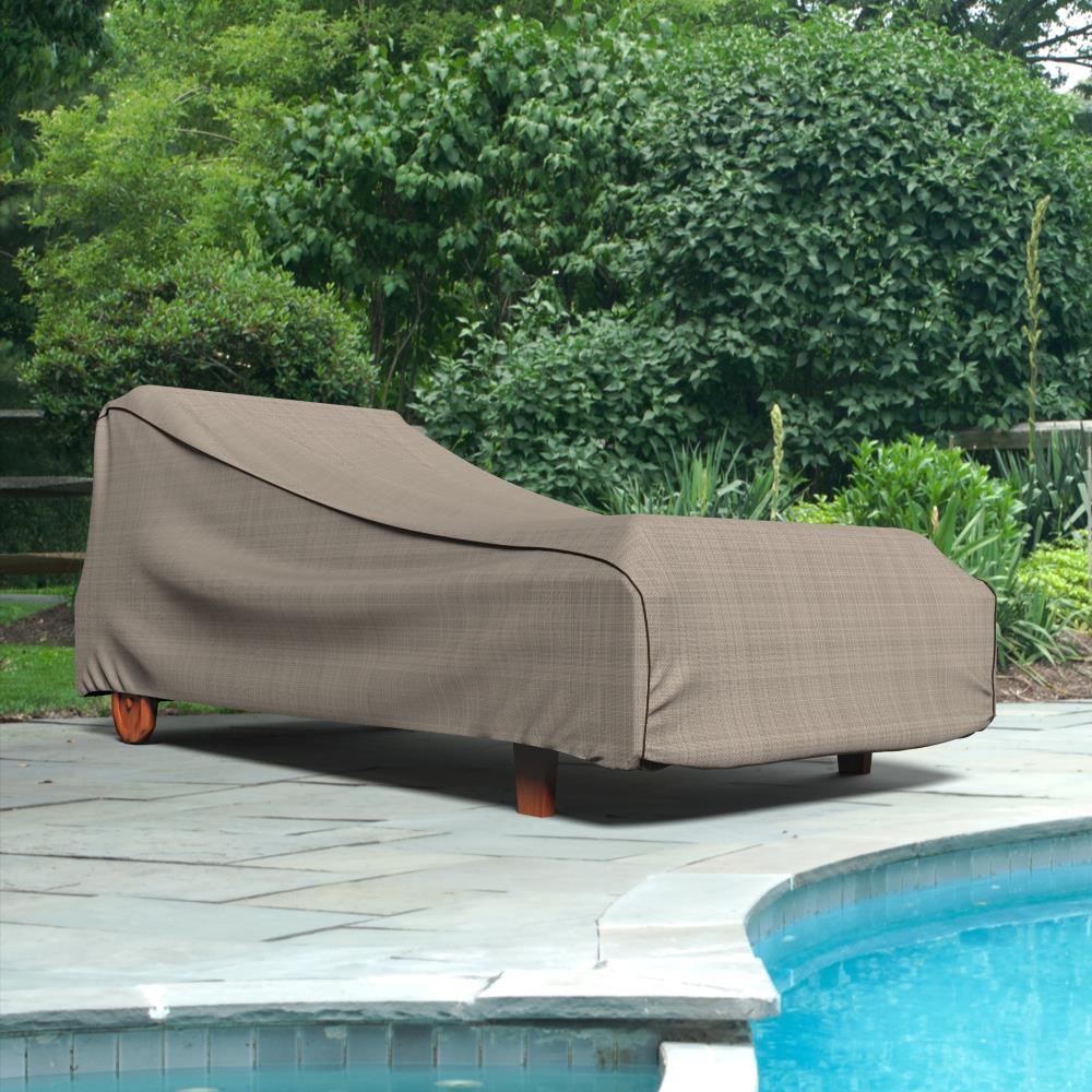 Budge P2A01PM1 English Garden Double Patio Chaise Lounge Cover Heavy Duty and Waterproof Two-Tone Tan