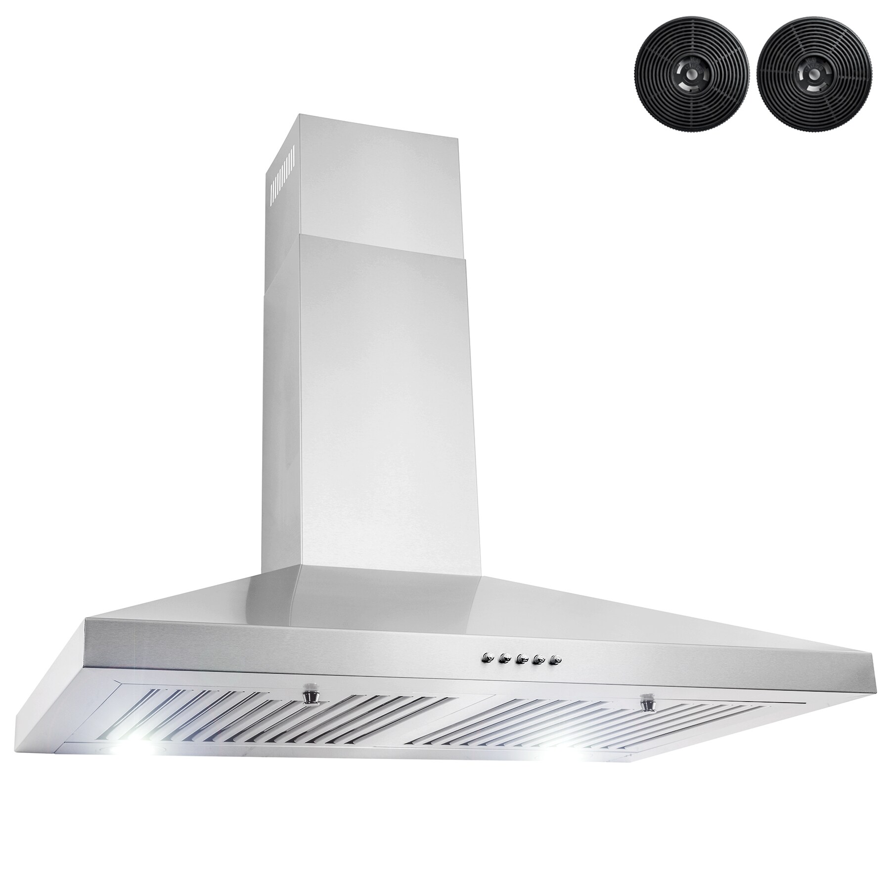 AKDY 30-in Convertible Stainless Steel Wall-Mounted Range Hood with Charcoal Filter