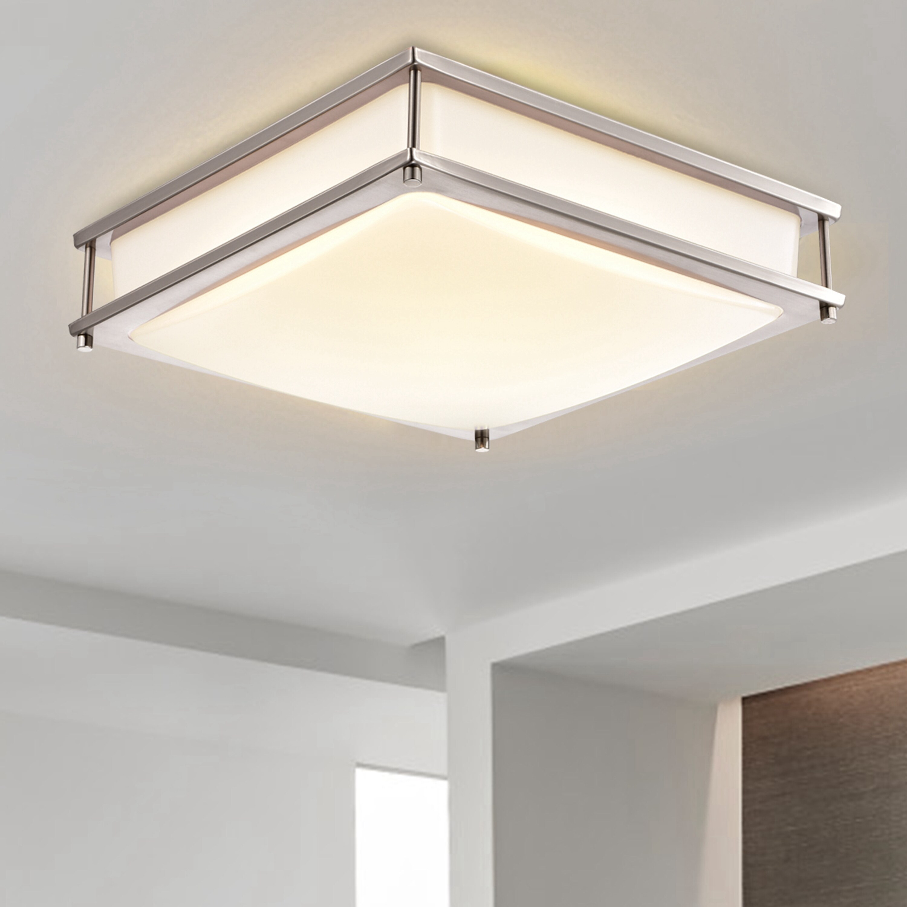 LED Ceiling Light Satin Nickel Finish 3 Lights High Quality Design NON-DIMMABLE 