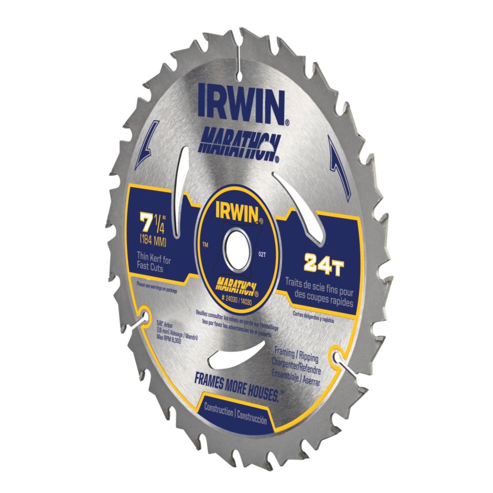 10 IRWIN WELDTEC 7-1/4" CARBIDE TIPPED CIRCULAR SAW BLADES 24T 24 TOOTH FRAMING 