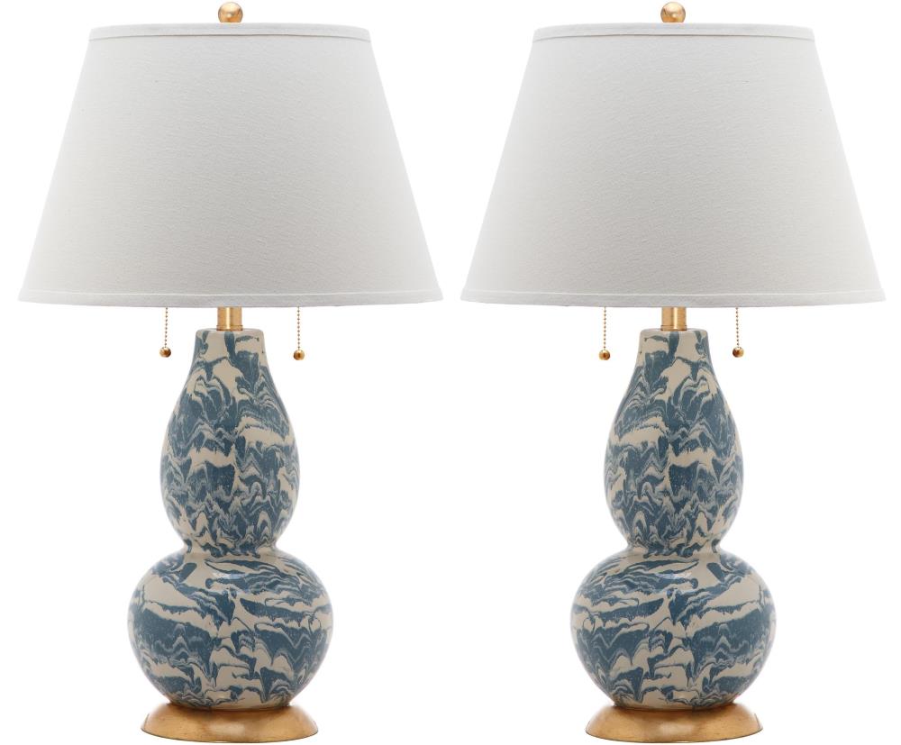 Safavieh Lighting 17-inch August Gold Silky Table Lamp Set of 2 