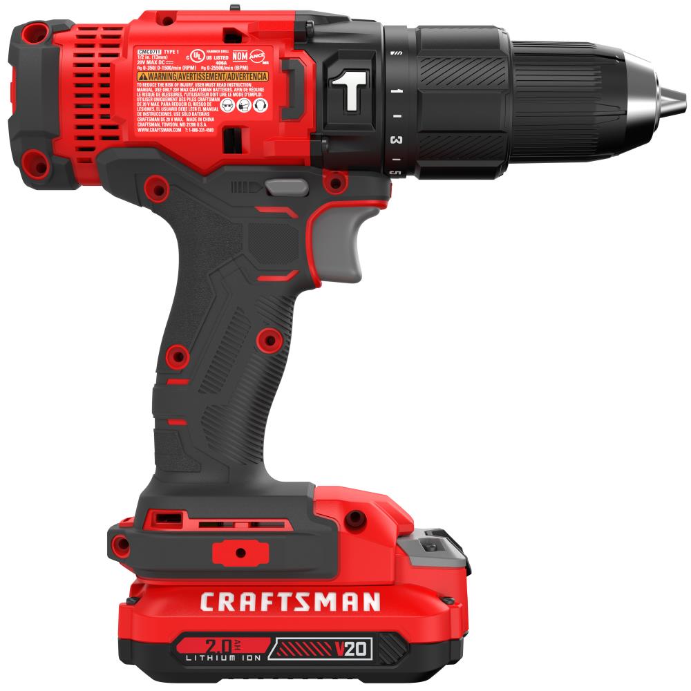 Craftsman V20 1 2-in 20-volt Max Variable Speed Cordless Hammer Drill 