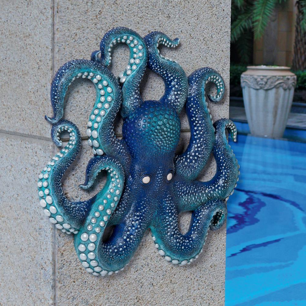 O-2 & 3 Octopus Aquarium Wall Decor Life-like Poly resin 3-D Raised Details 6" 