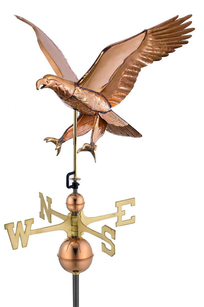 Good Directions Polished Copper Roof-mount Attack Eagle Weathervane In 