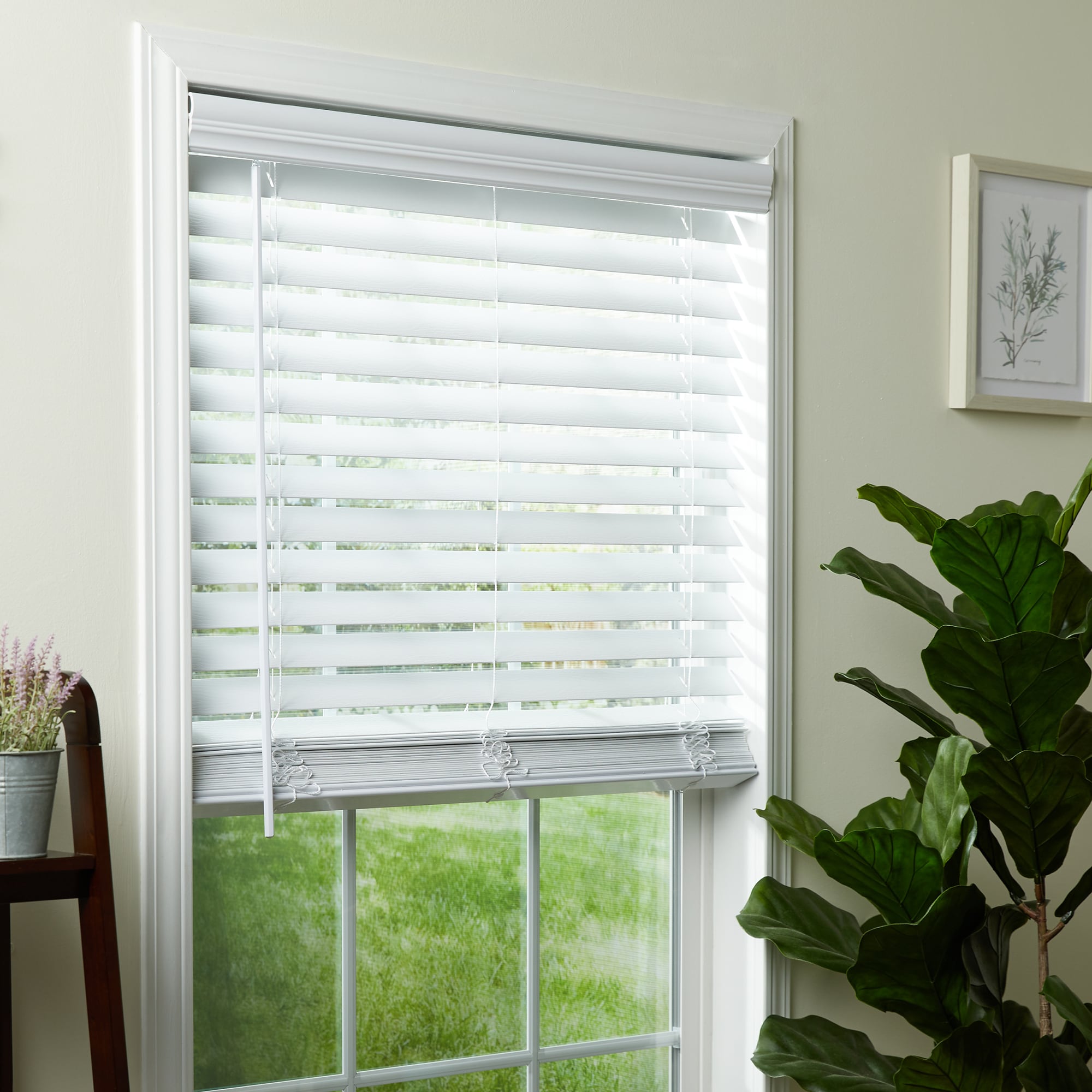 2" Faux Wood window  Blinds 35W x 64L Mahogany Plantation style 