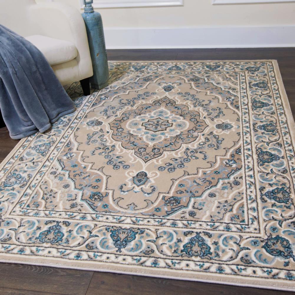 Home Dynamix Oxford Caspian Beige Area Rug in the Rugs department at