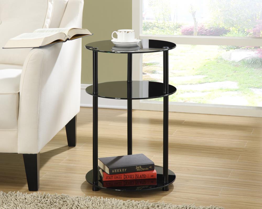 Photo 1 of **MISSING PARTS**SEE NOTES
Convenience Concepts Classic Black Glass Round End Table