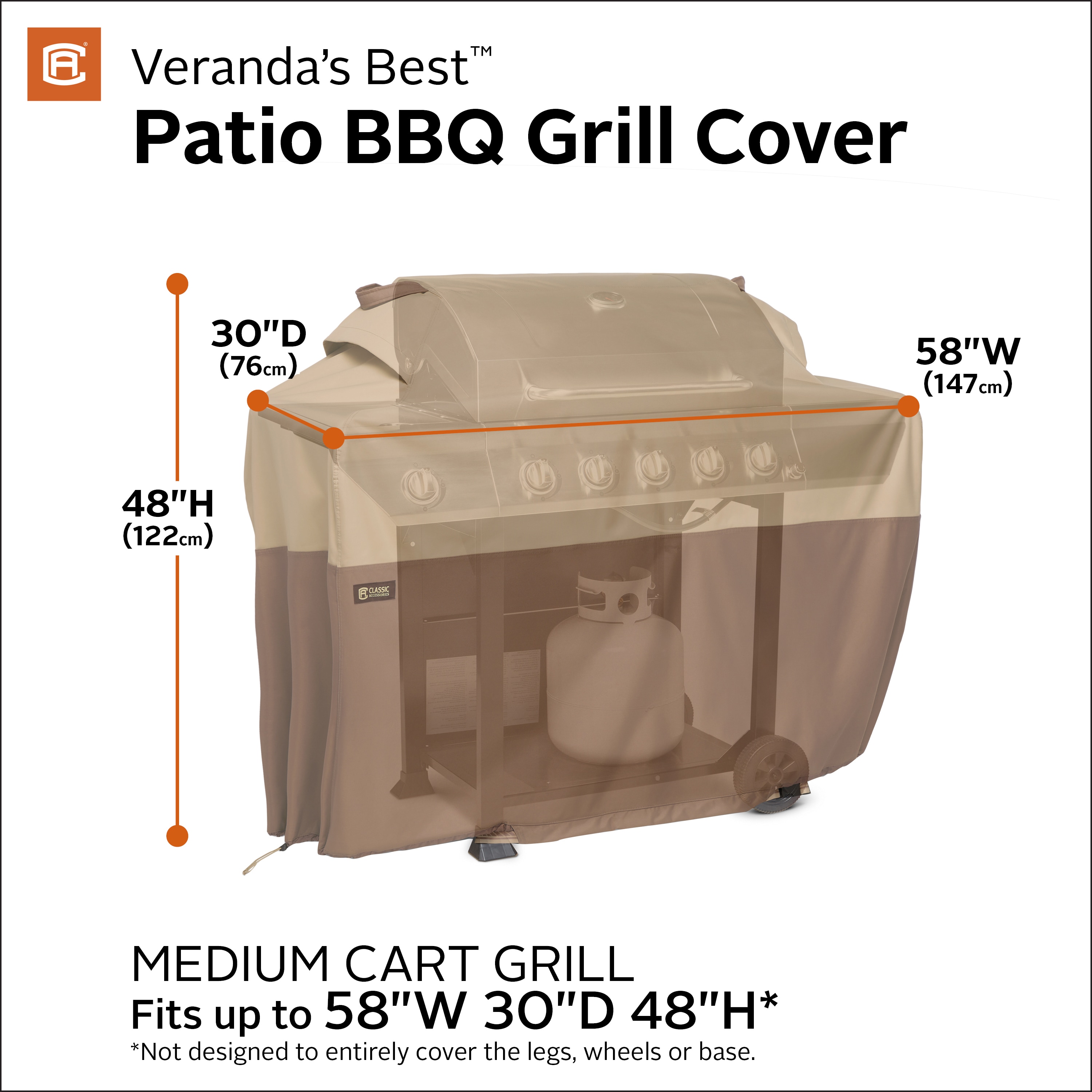 VERANDA Grill Cover Durable Housse Pour Barbecue avec Heavy-Duty résistant aux intempéries tissu 