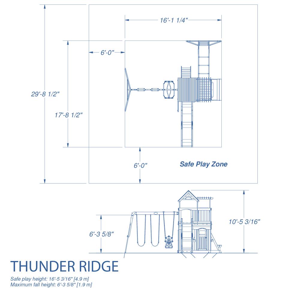 thunder ridge residential wood playset