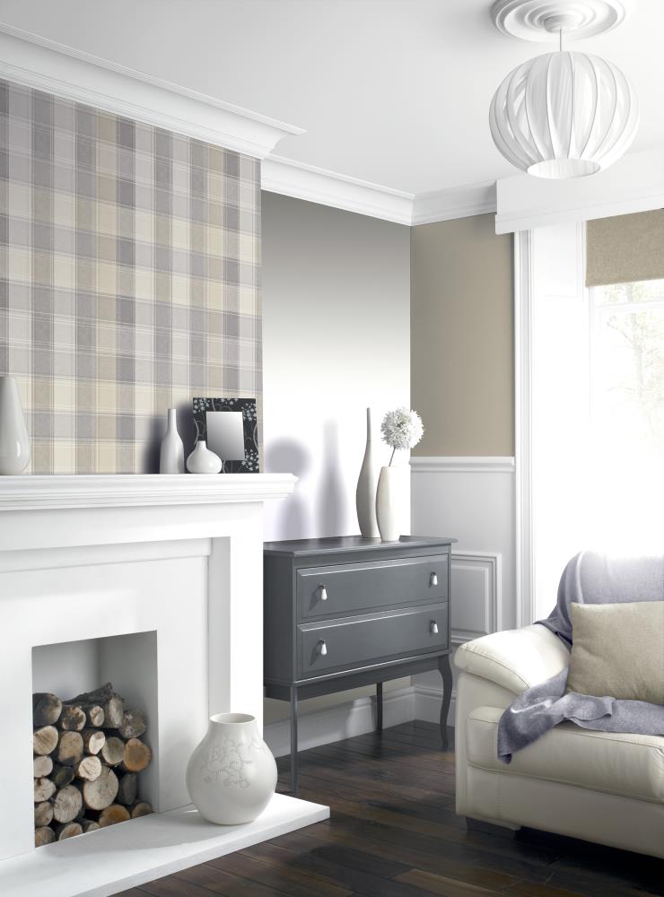 Arthouse Country Check Grey Wallpaper In The Wallpaper Department At