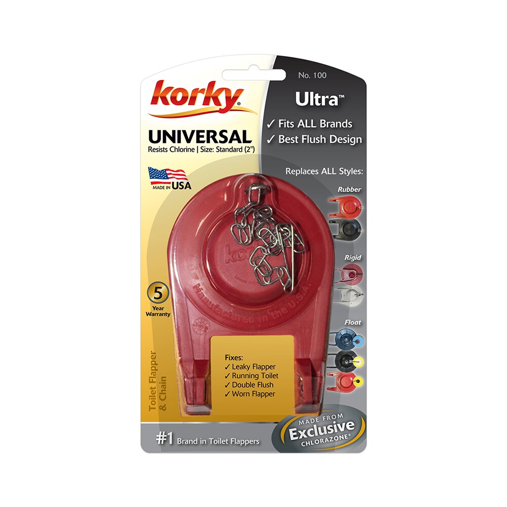 6-Pack Korky Universal Fit Flapper Premium Red All Rubber Seal Toilet Repair 