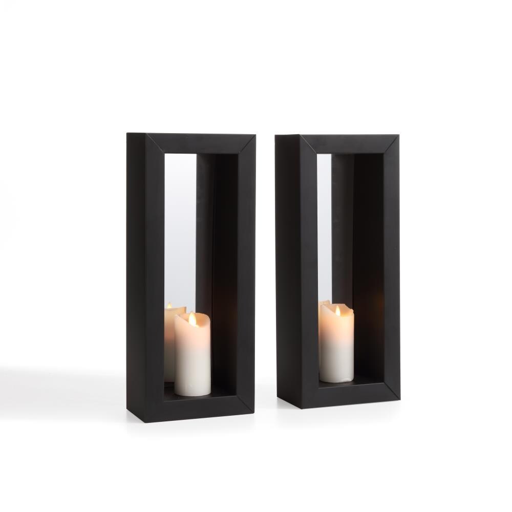 Danya B San Remo Wall Candle Sconce Set With Glass Hurricanes Wrought Iron S 